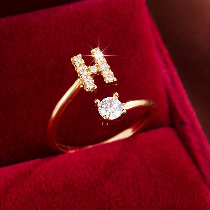 Nova – Moderner offener Ring mit Initiale