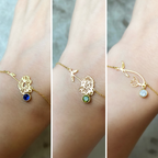 Blumenarmband zum Geburtstag - Armband mit Geburtsstein und Blume
