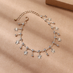 Schmetterlings Quaste Fußkette - Zirkonia Fußkette