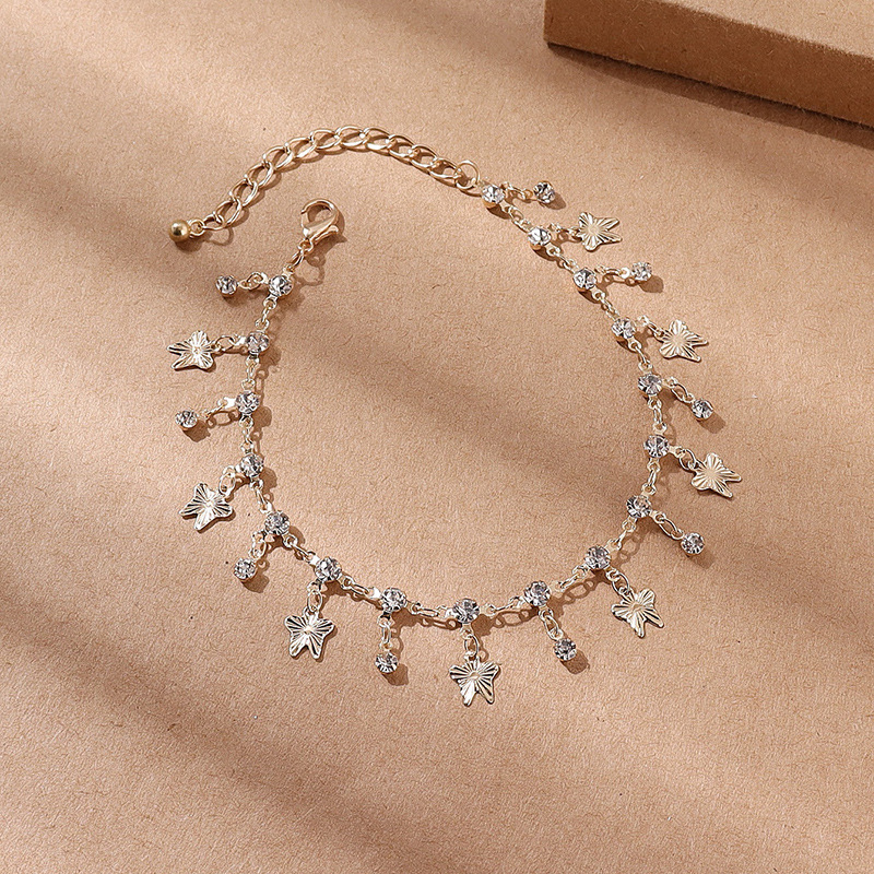 Schmetterlings Quaste Fußkette - Zirkonia Fußkette