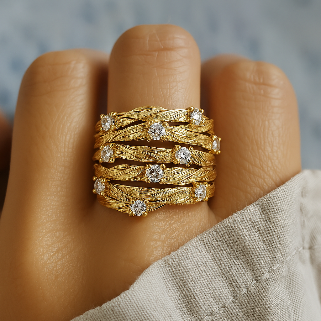 Marisse – Vintage-inspirierter Ring in Gold mit feinem Glanz