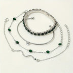 Camille – Set von Stilvollen Armbändern mit Grünen Steinen