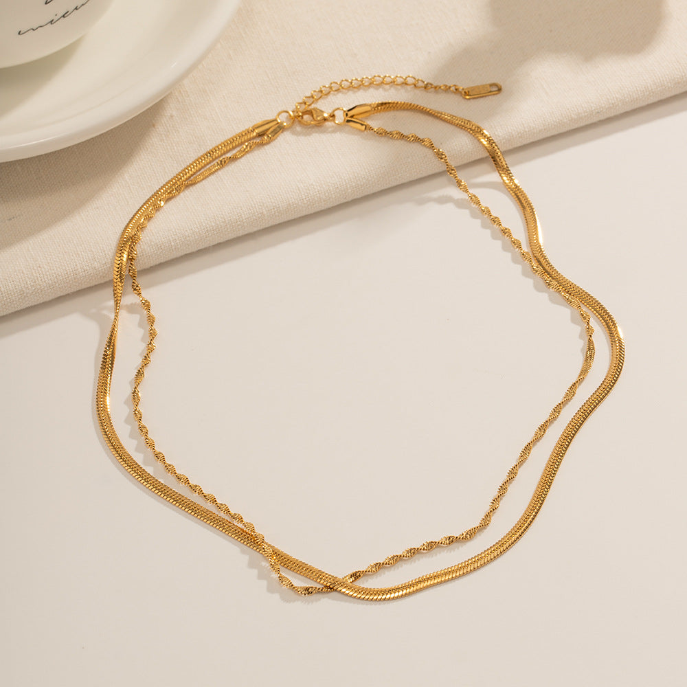 Doppelt gedrehte Kette - Lagenkette in Gold