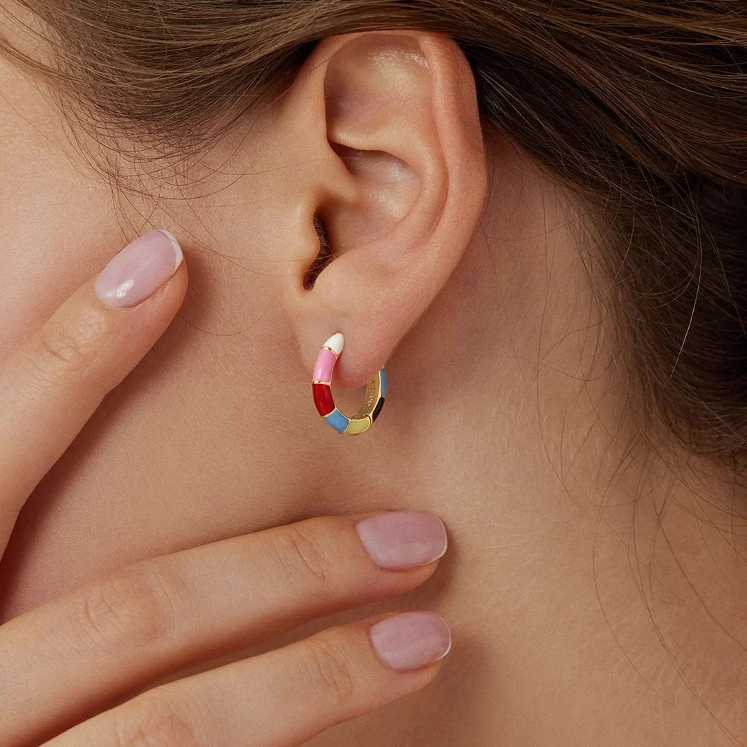 Damen Creolen mit segmentiertem Design