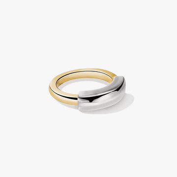 Damen Statement-Ring mit überlappendem Doppelband und Rohrform