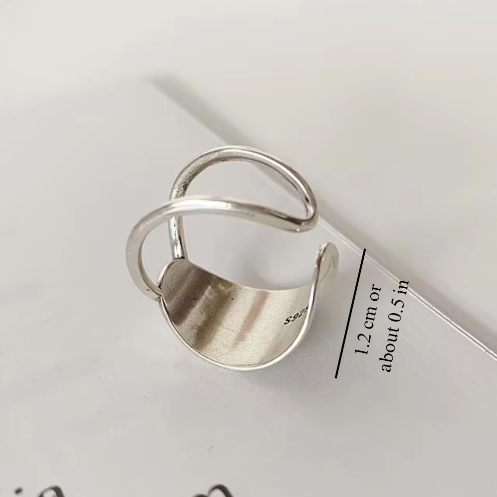 Damen Verstellbarer Chunky Ring mit Gehämmerter Struktur