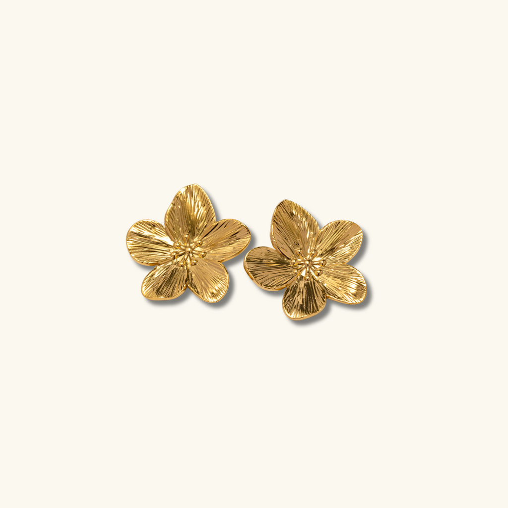 Allysa - Goldene Blumen-Ohrringe