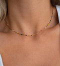 Alba - Halsband in Regenbogen und Gold