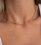 Alba - Halsband in Regenbogen und Gold