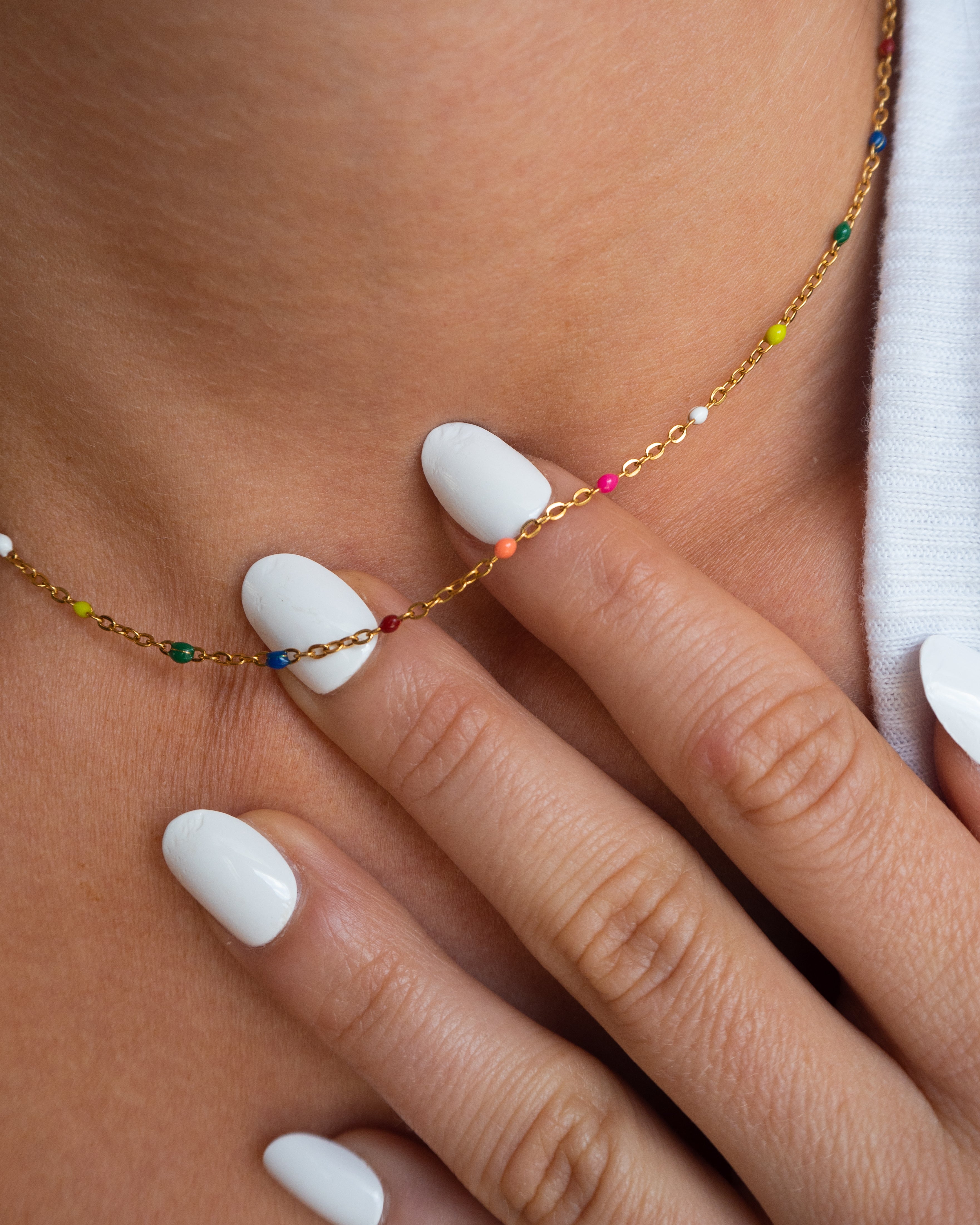 Alba - Halsband in Regenbogen und Gold