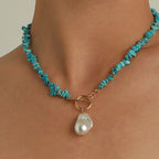 Dione – Collier mit Perlen und Türkis Eleganz