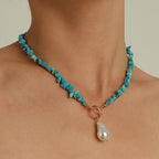 Dione – Collier mit Perlen und Türkis Eleganz