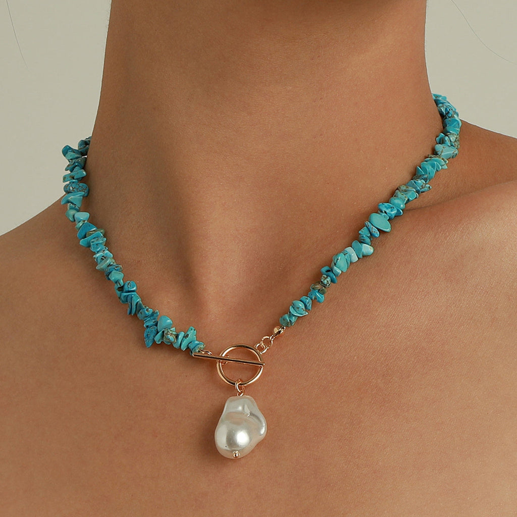 Dione – Collier mit Perlen und Türkis Eleganz
