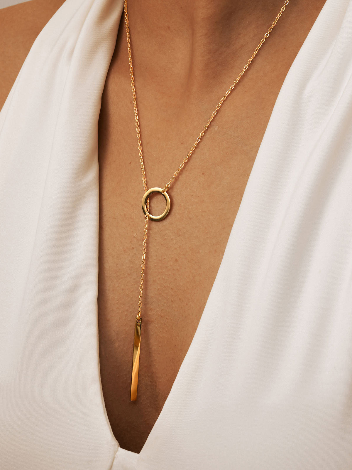 Blythe – Lariat-Halskette in Gold mit Stange