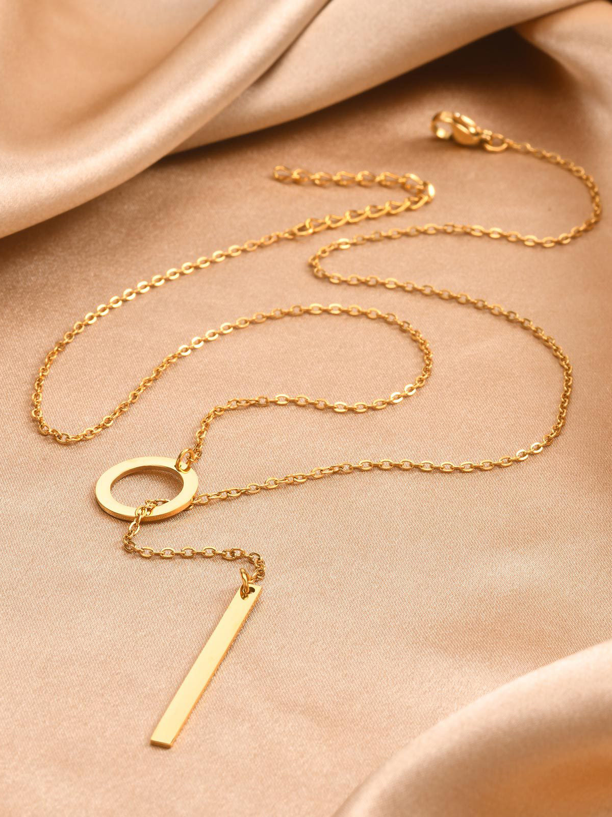 Blythe – Lariat-Halskette in Gold mit Stange