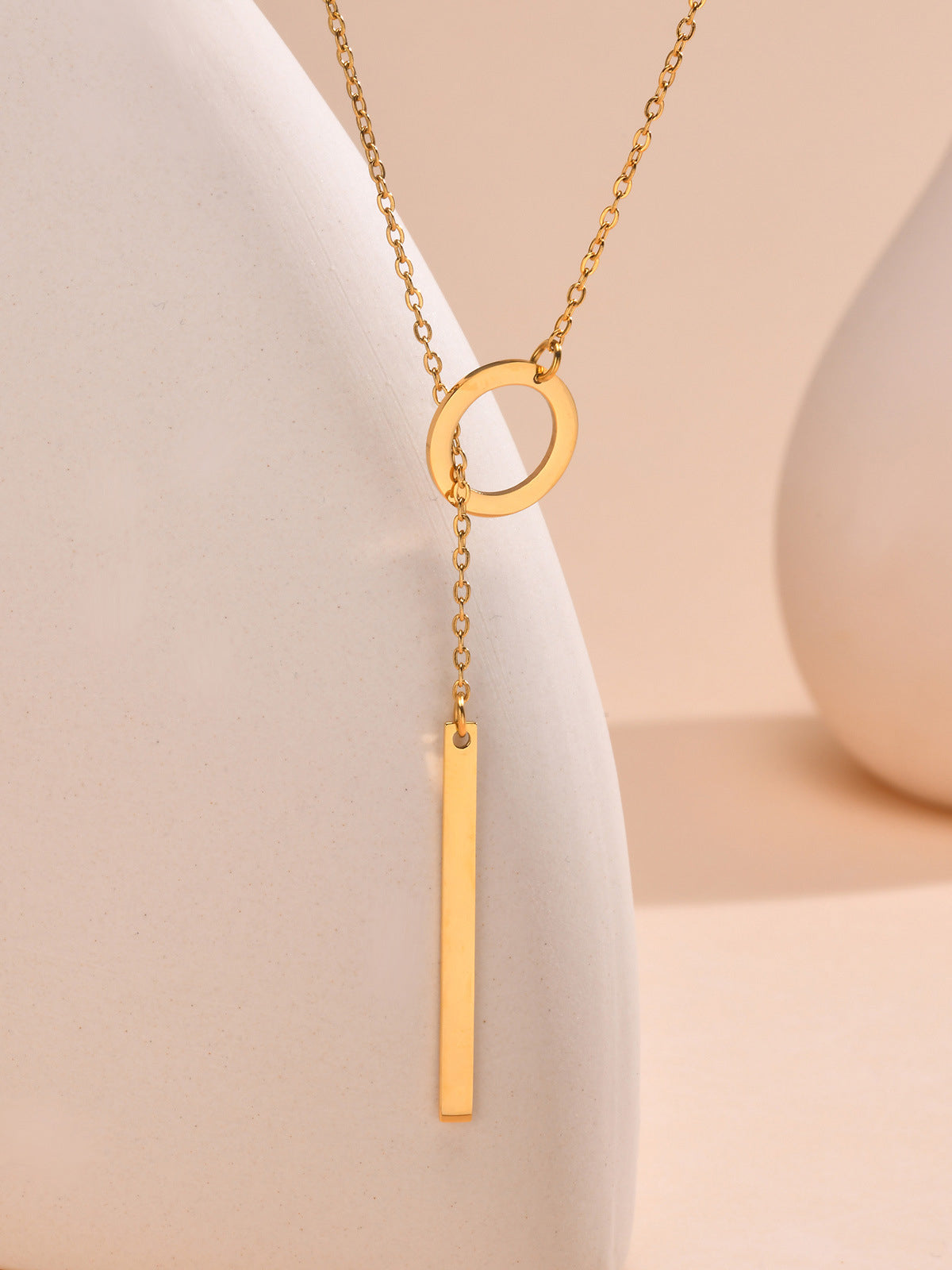 Blythe – Lariat-Halskette in Gold mit Stange