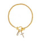 Eli – Geburtsstein-Armband mit Kreuzanhänger
