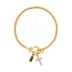 Eli – Geburtsstein-Armband mit Kreuzanhänger