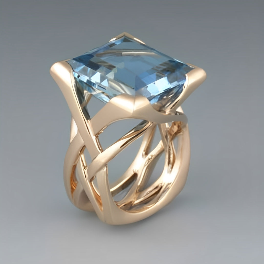 Melina – Vintage-Ring mit blauem Detail