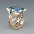 Melina – Vintage-Ring in Roségold mit blauem Zirkonia