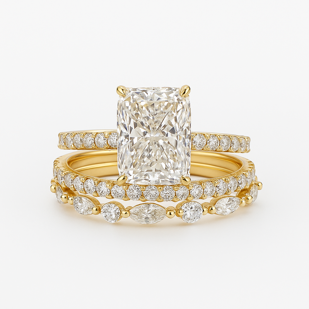 Jaily – Set mit 3 Eheringen aus 18 Karat Gold