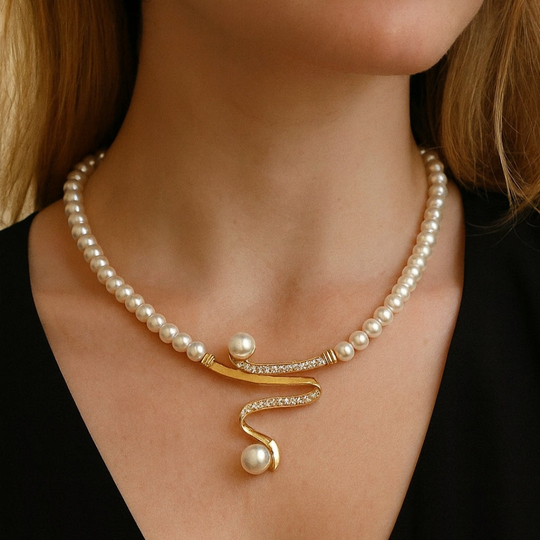 Damen Schmuckset mit Halskette und Ohrringen, 2-teilig