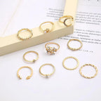 Savana – Set aus 10 Boho-Ringen in Silber- und Goldtönen