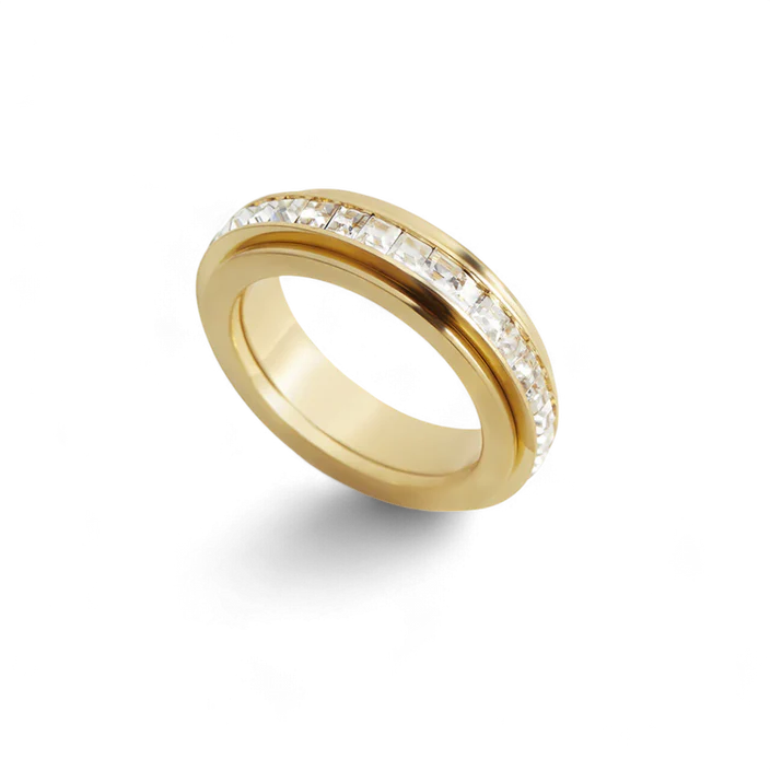 Alessia – Drehbarer Fidget-Ring mit Kristall-Highlight