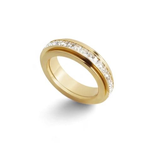 Alessia – Drehbarer Fidget-Ring mit Kristall-Highlight