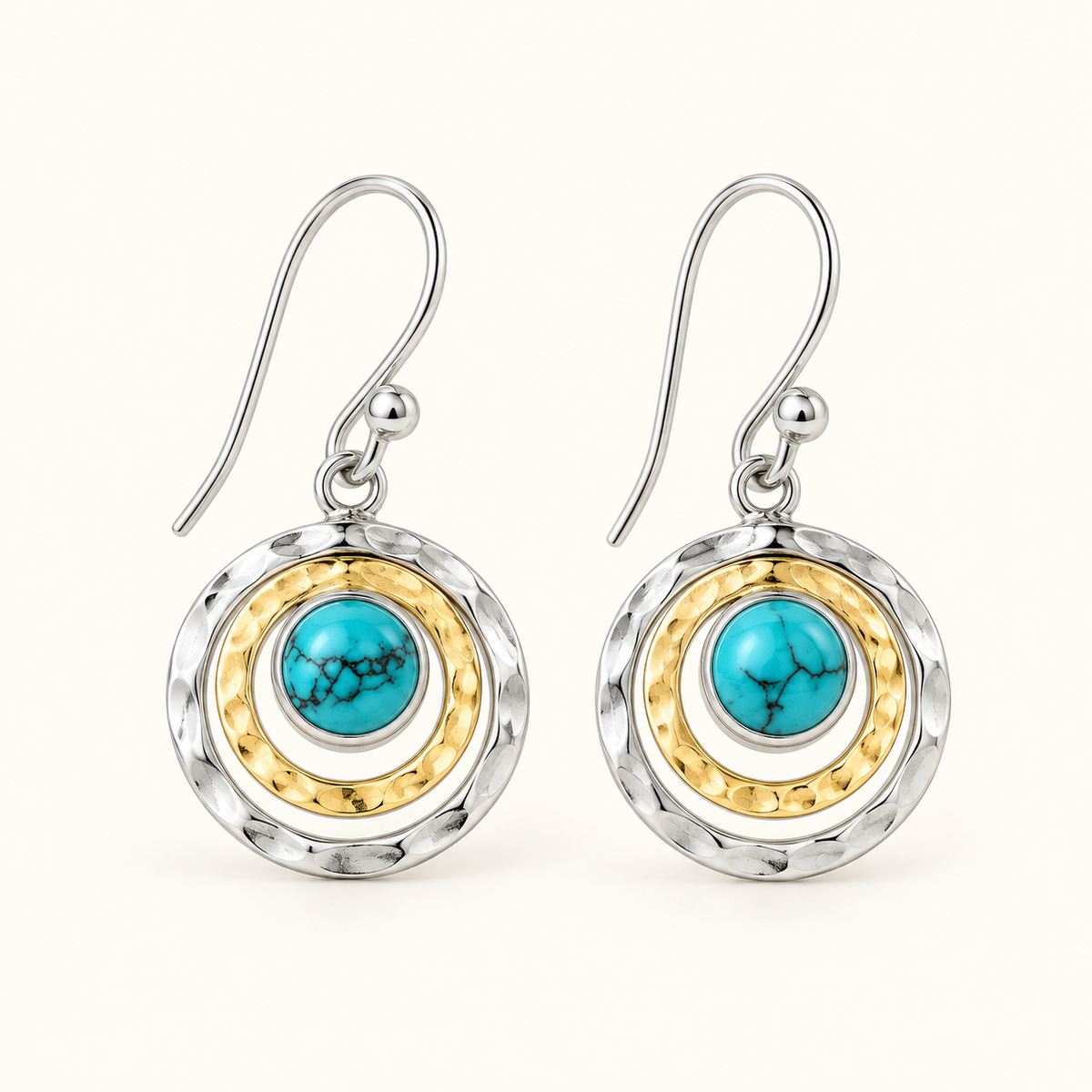 Damen Hängeohrringe mit Rundem Saturn-Design und Dekorativem Stein