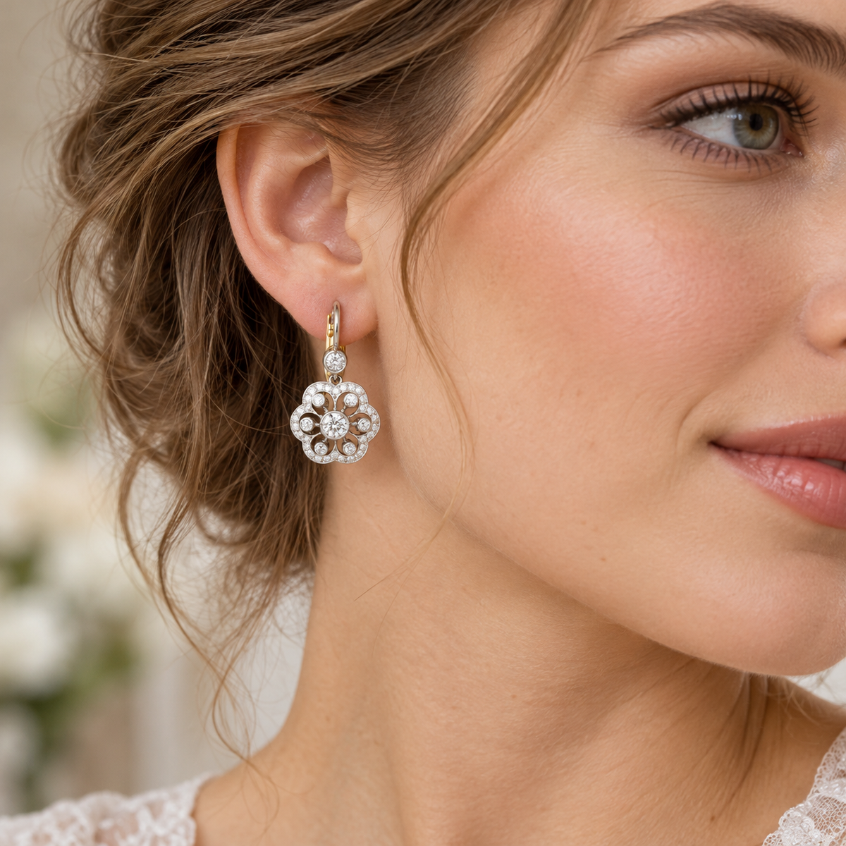 Mandala-Ohrringe für Damen im Vintage-Stil mit dekorativen Steinakzenten