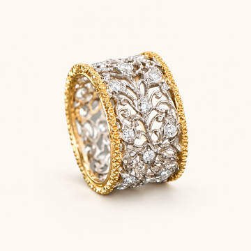 Damen Vintage-Ring mit Efeu-Motiv und Dekorativen Steinakzenten