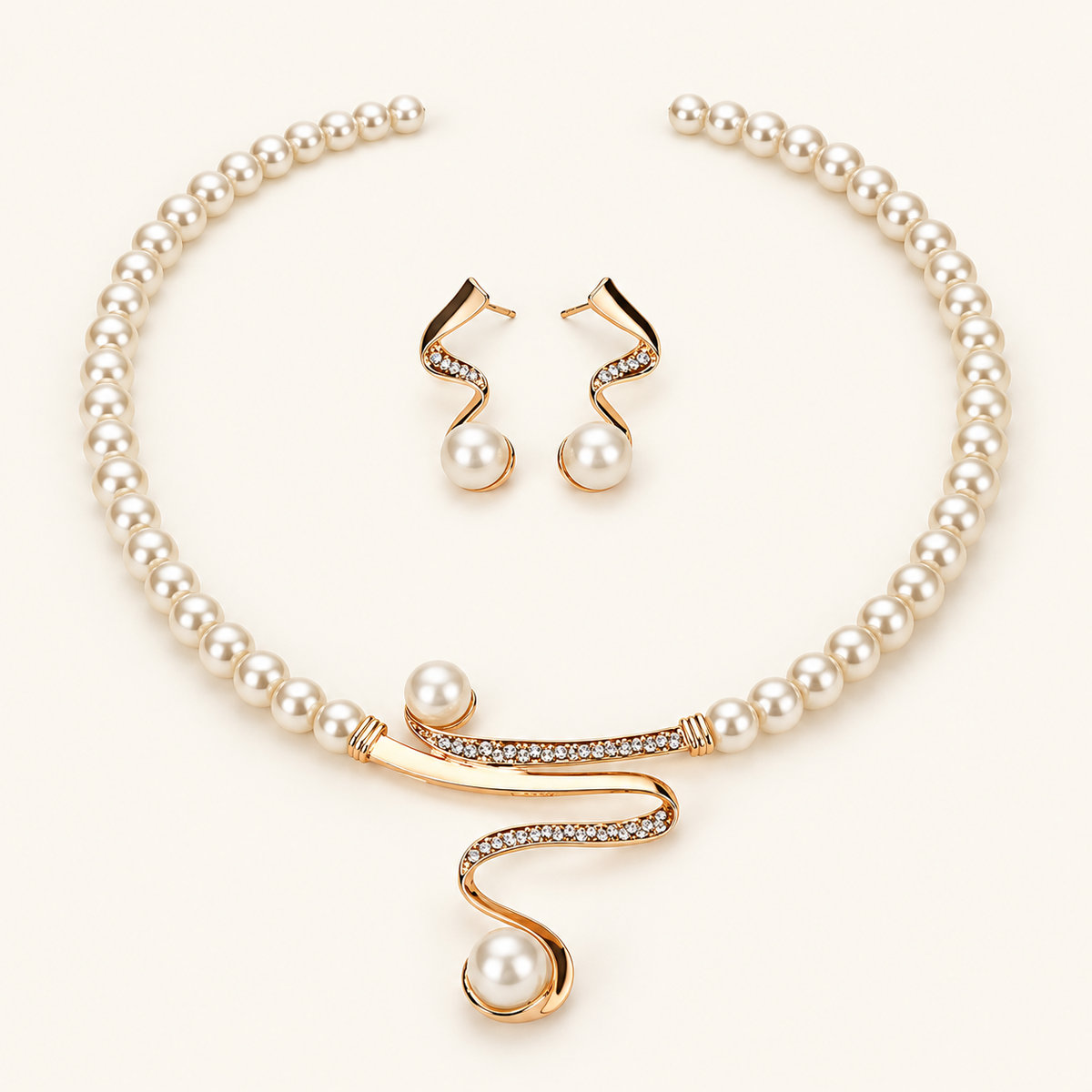 Damen Schmuckset mit Halskette und Ohrringen, 2-teilig
