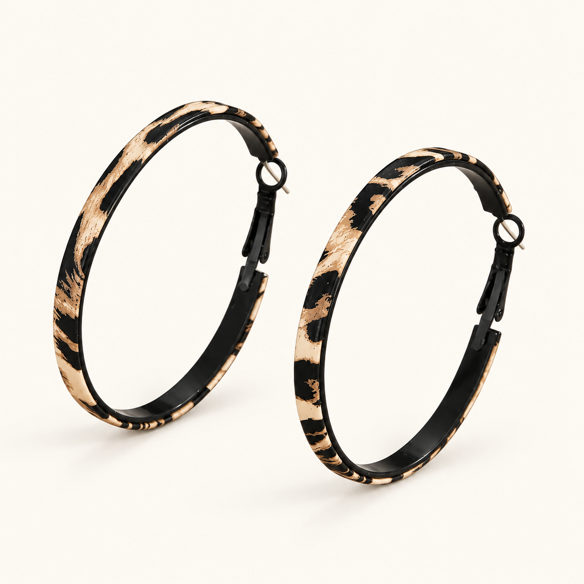 Damen Creolen mit Leopardenmuster