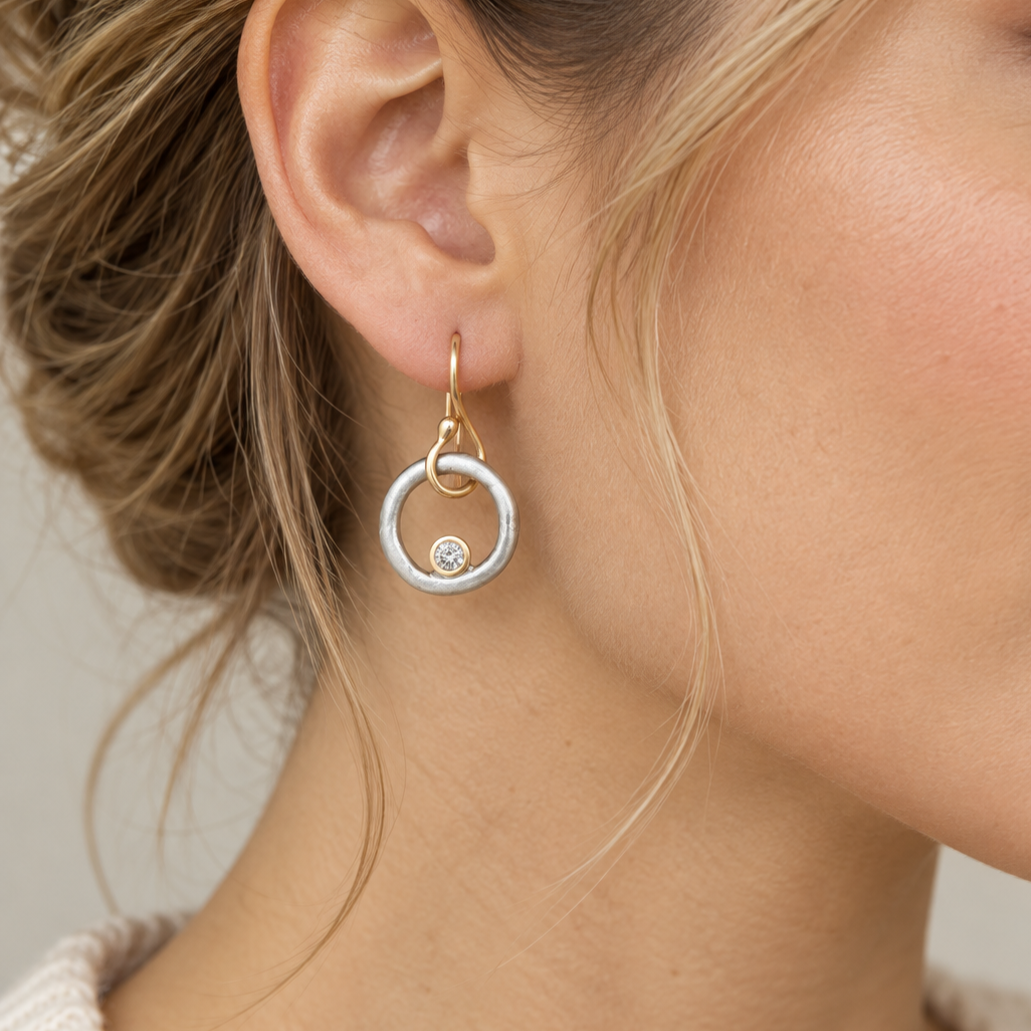 Damen Ohrringe im Vintage-Stil mit Steindekoren