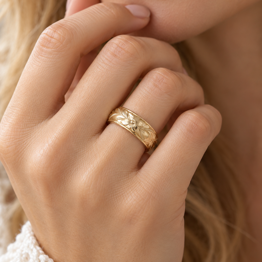 Damen Vintage-Ring mit Blumenmotiv