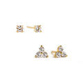 Kleines Kleeblatt Pave Ohrstecker Set
