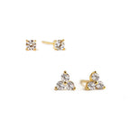 Kleines Kleeblatt Pave Ohrstecker Set