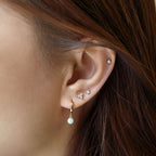 Kleines Kleeblatt Pave Ohrstecker Set