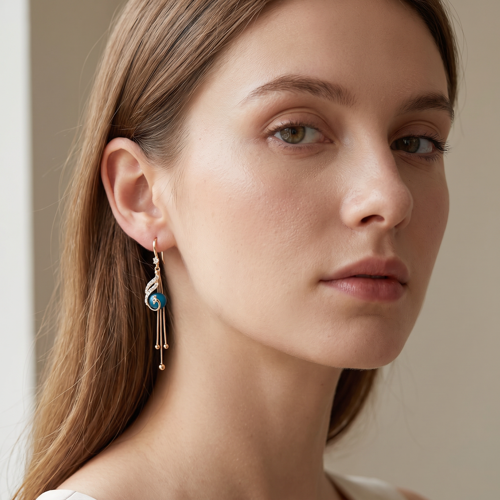 Sheynn – Festliche Ohrringe mit Blauen Perlen