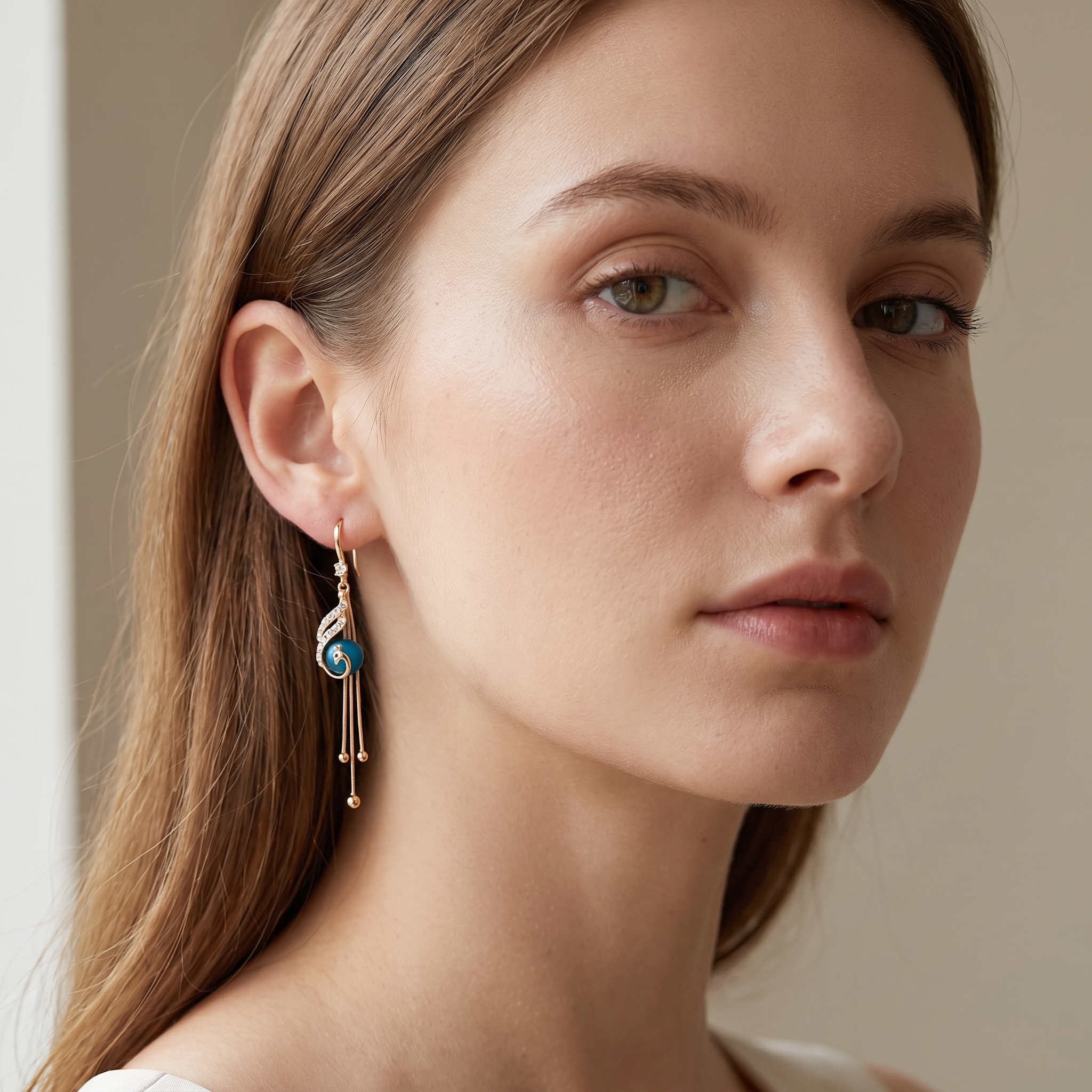 Sheynn – Festliche Ohrringe mit Blauen Perlen