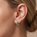 Christine – Goldene Ohrringe mit Smaragd und Diamant