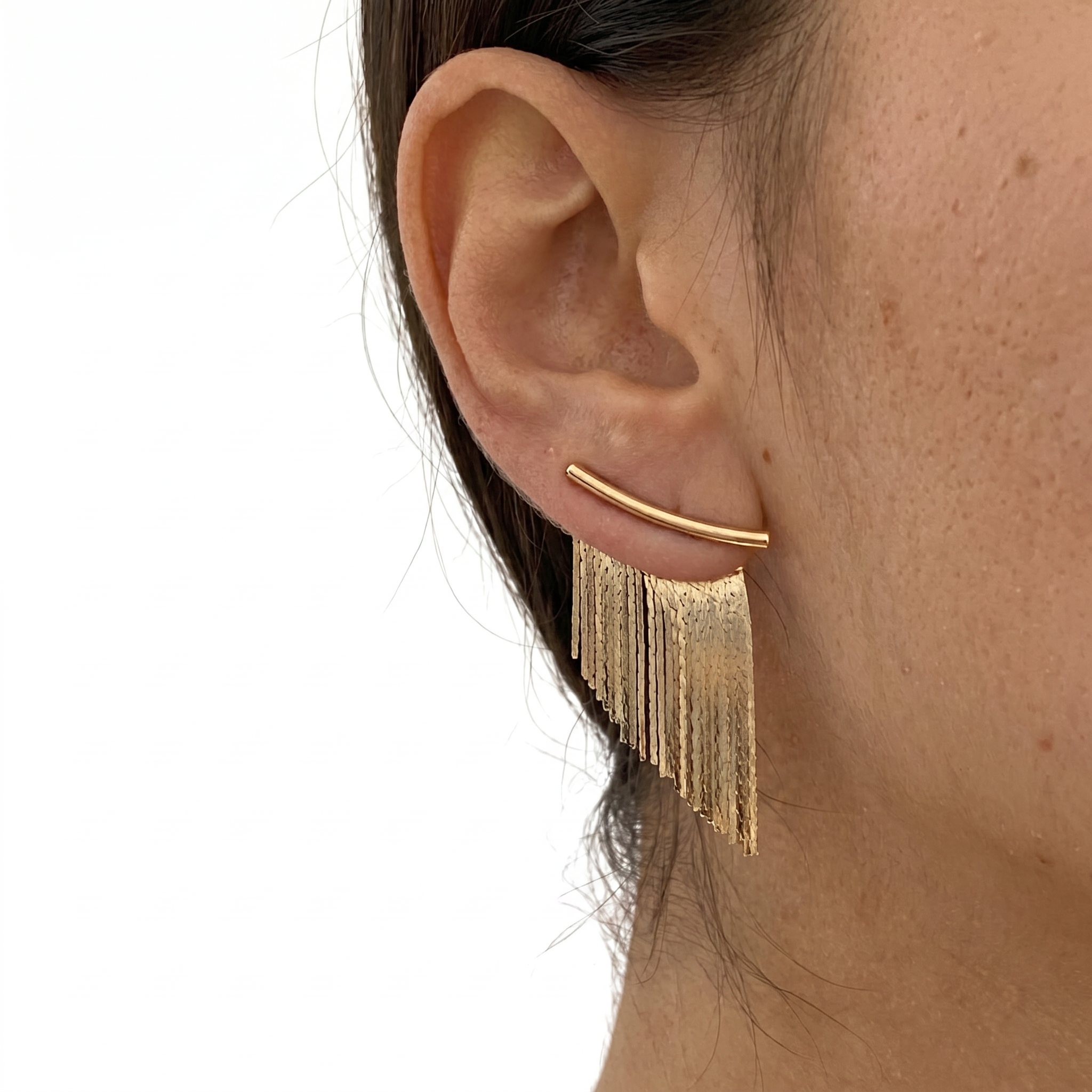 Cassy – Goldene Vorhang-Ohrringe