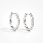 Manda - Kleine Pave Silber Huggies