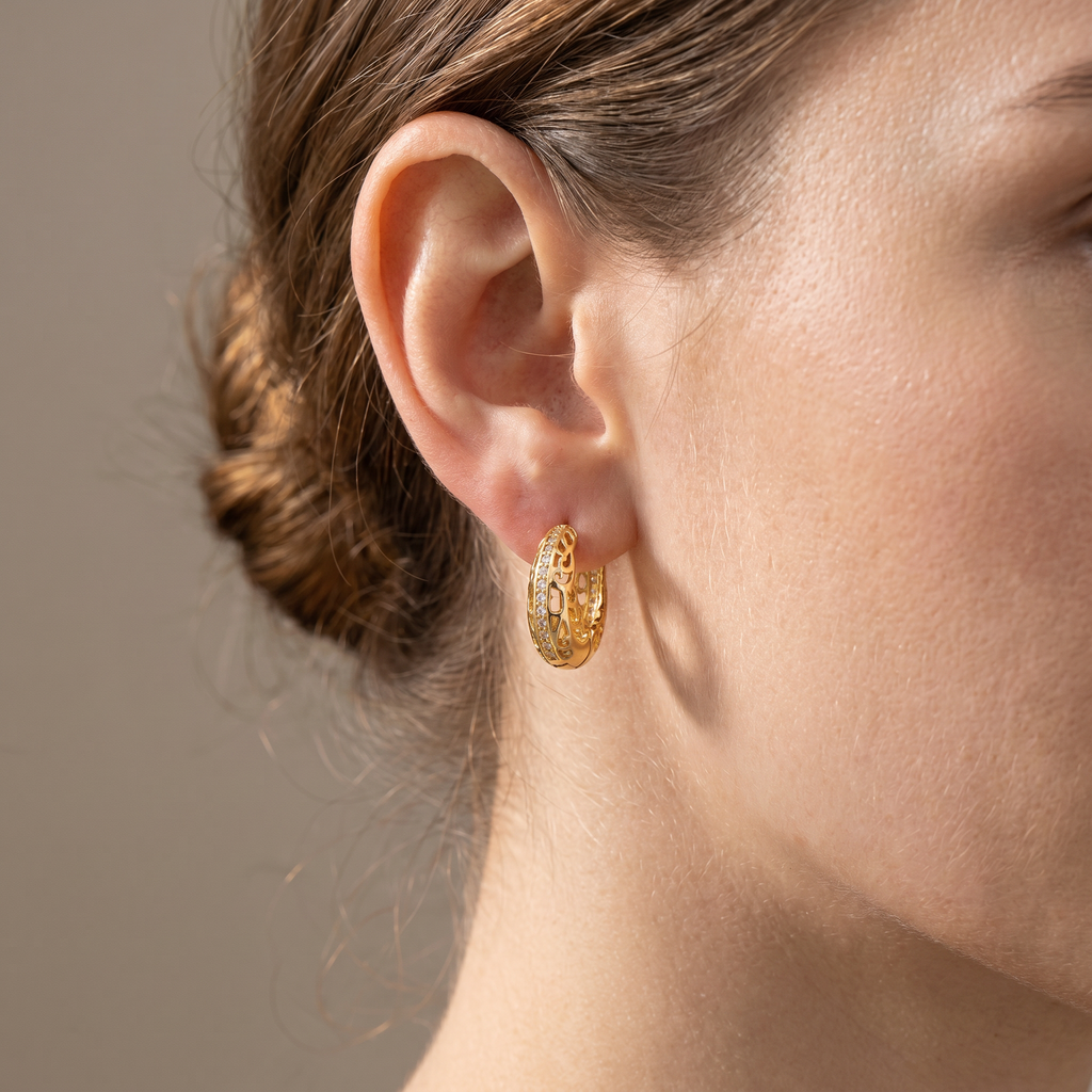 Lara - Stilvolle Mandala Gold Tropfen Ohrringe