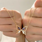 April – Magnetisches Schmetterlingscollier in Gold