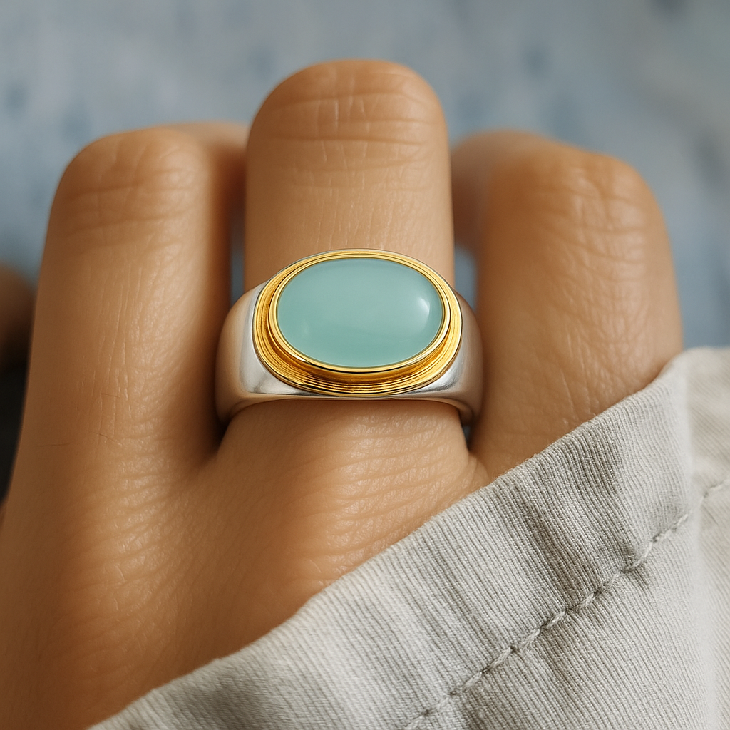 Gabi – Vintage-Ring mit grünem Mondstein