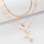 Sylvia – Anhänger-Halskette Rosa & Mond in Gold