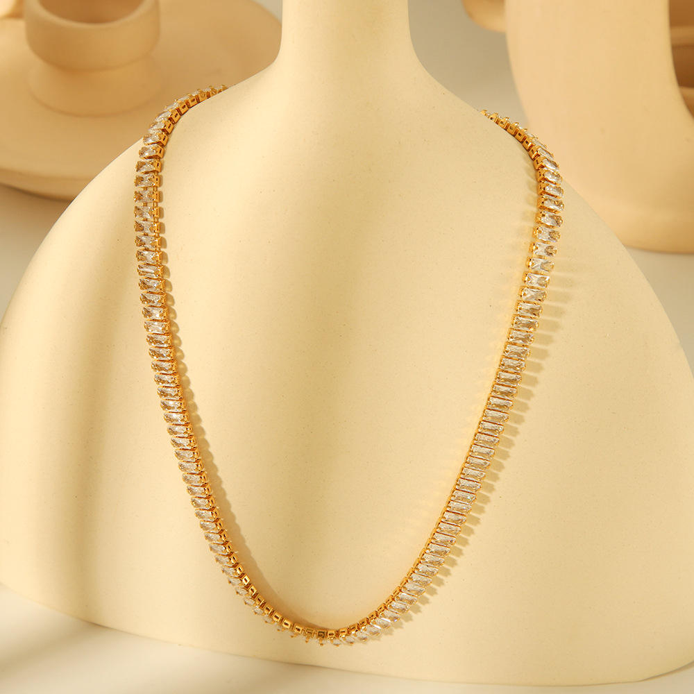 Nancy – Collier Kette Vollständig Belegt mit Zirkonen