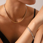 Nancy – Collier Kette Vollständig Belegt mit Zirkonen